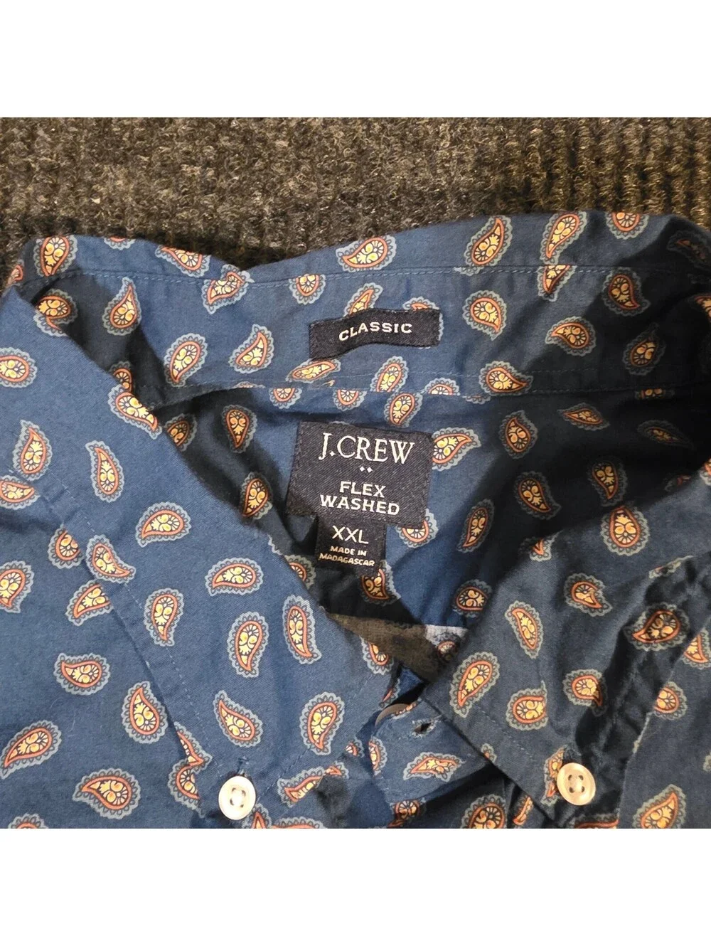 J.Crew Classic Flex Washed XXL Button-Down Shirt with Paisley Print